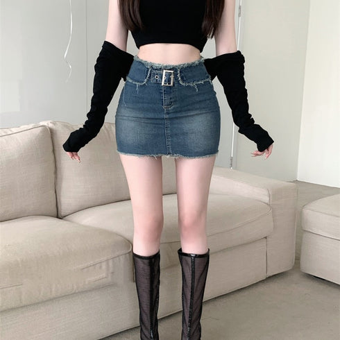 Niche Hot Girl A-line Denim Skirt - ROUTINE FASHION